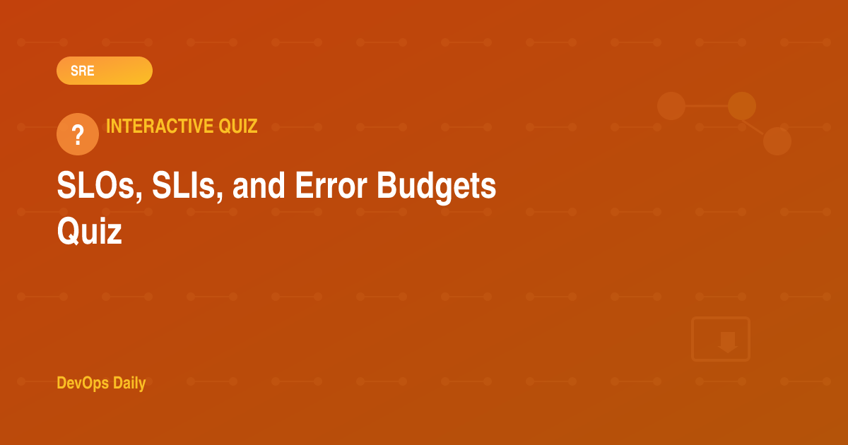 SLOs, SLIs, and Error Budgets Quiz